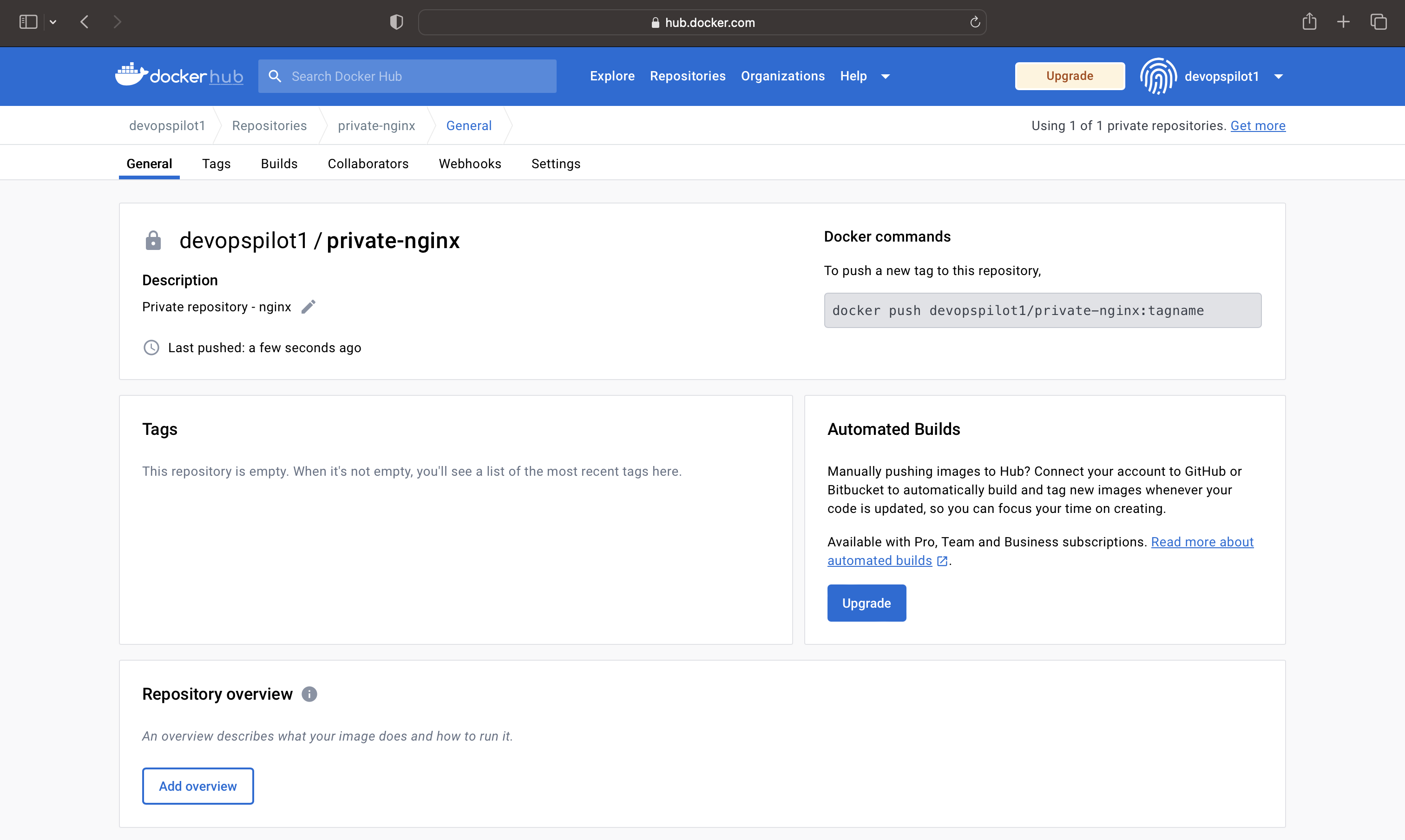 docker-private-repo-created